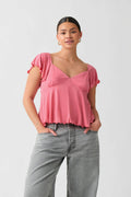 Tie back top - Blanc cassé