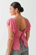 Tie back top - Chateau rose