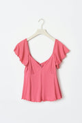 Tie back top - Chateau rose