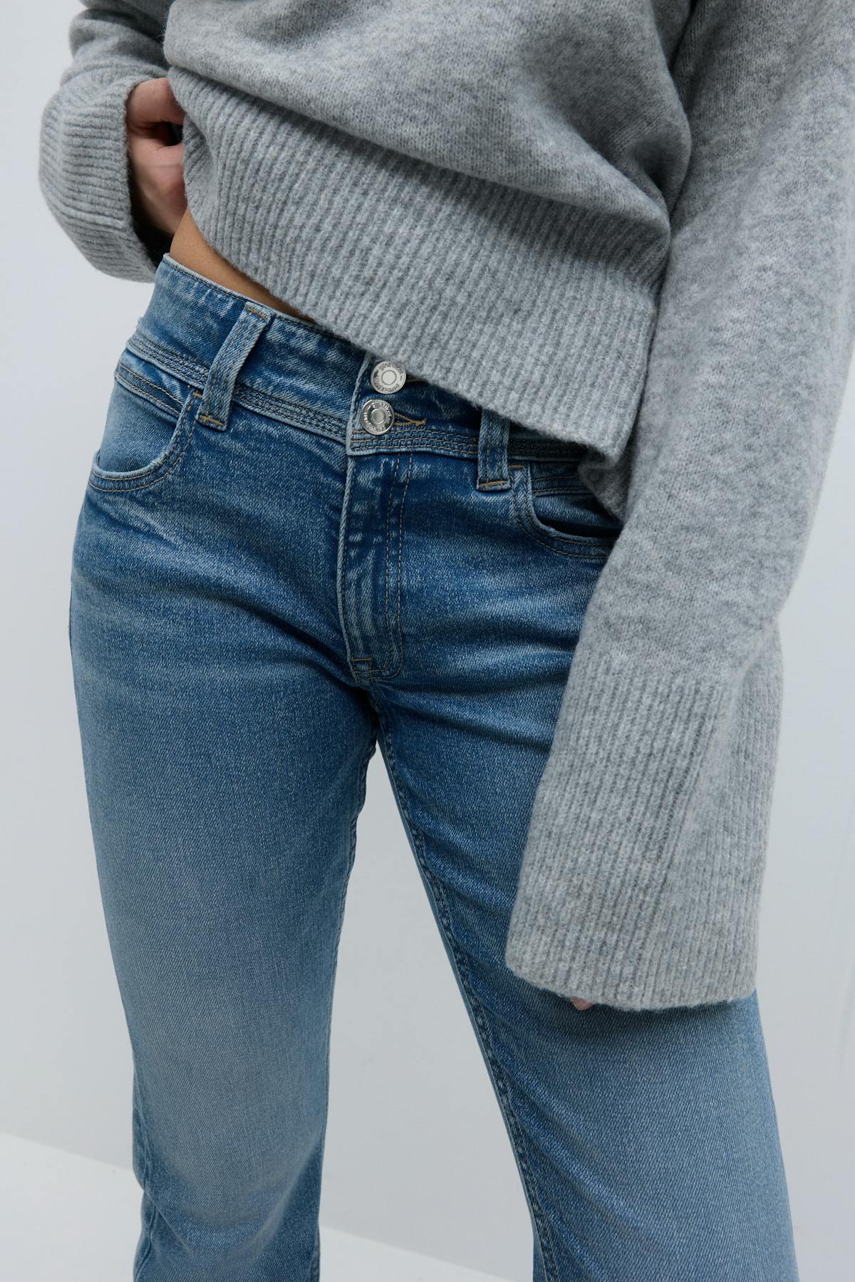 mid bootcut jeans - Mid blue