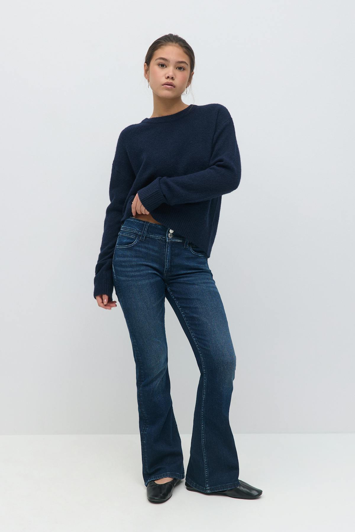 mid bootcut jeans - Mid blue