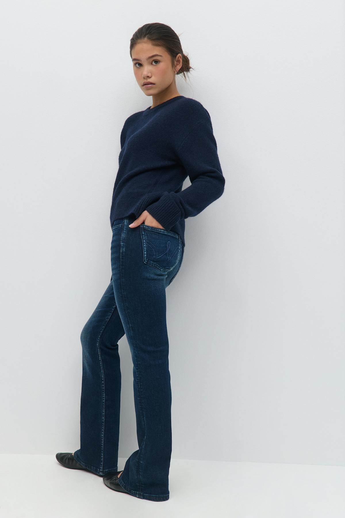 mid bootcut jeans - Mid blue