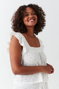 Broderie anglaise singlet - Blanc cassé