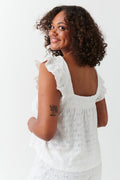 Broderie anglaise singlet - Blanc cassé