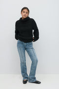 Pleated flare jeans - Bleu foncé