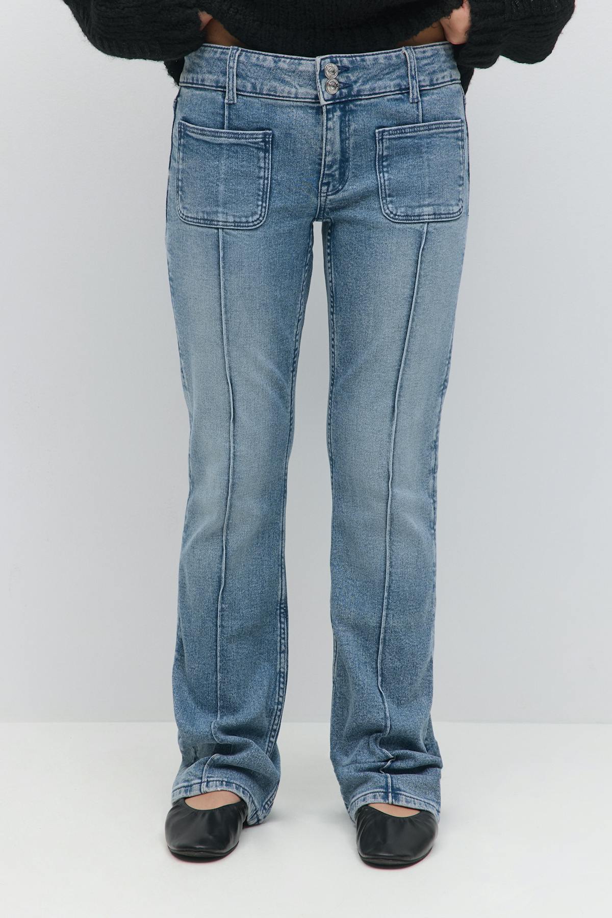 Pleated flare jeans - Bleu foncé
