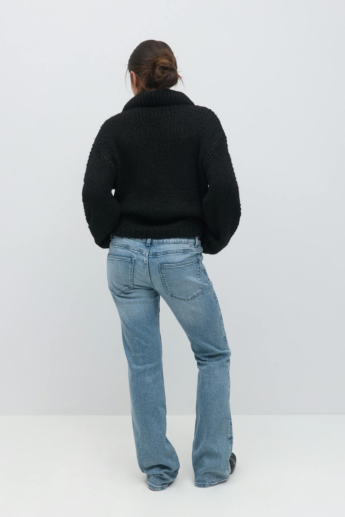 Pleated flare jeans - Bleu foncé