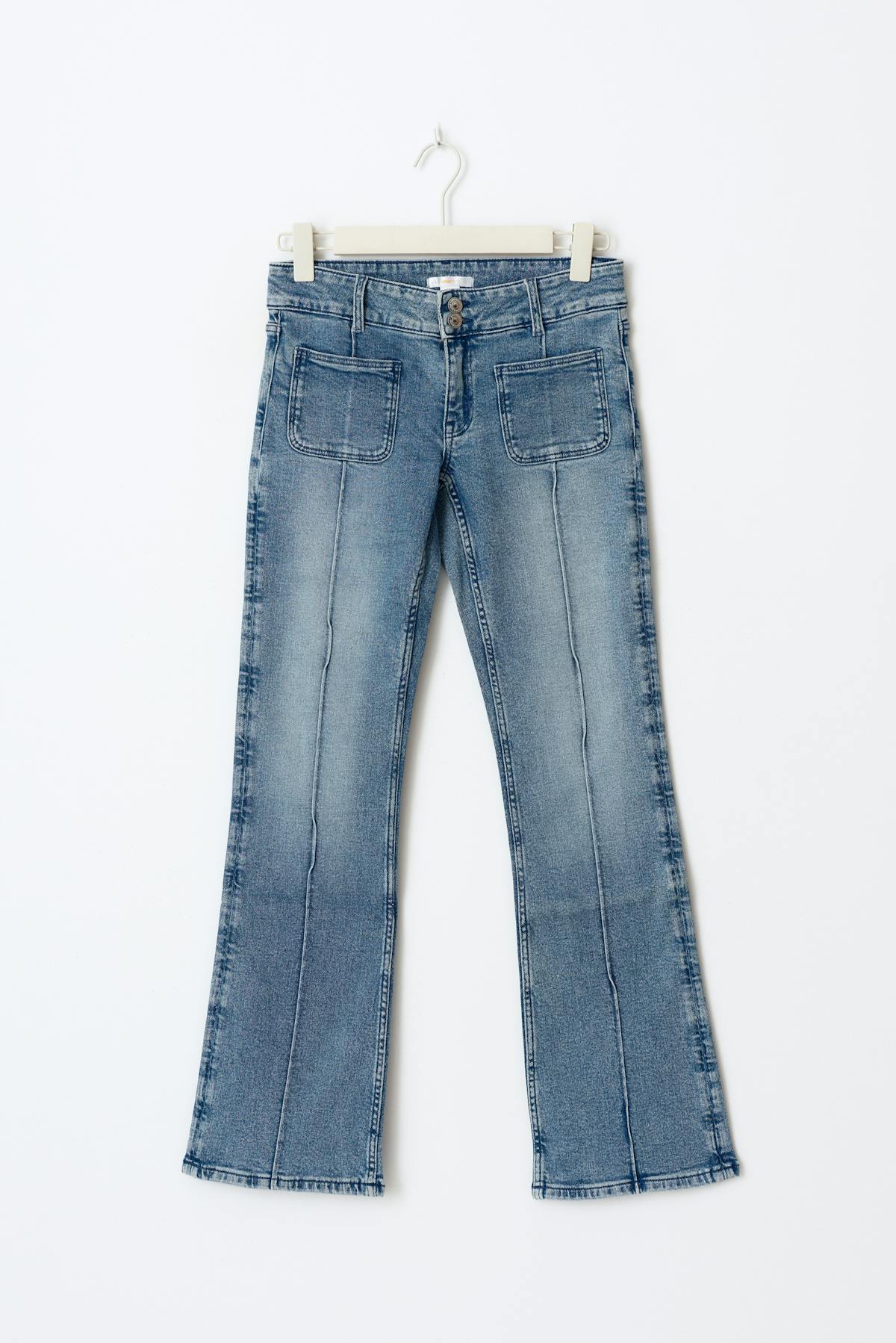 Pleated flare jeans - Bleu foncé