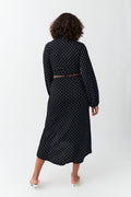 Ruched midi skirt - Black dot