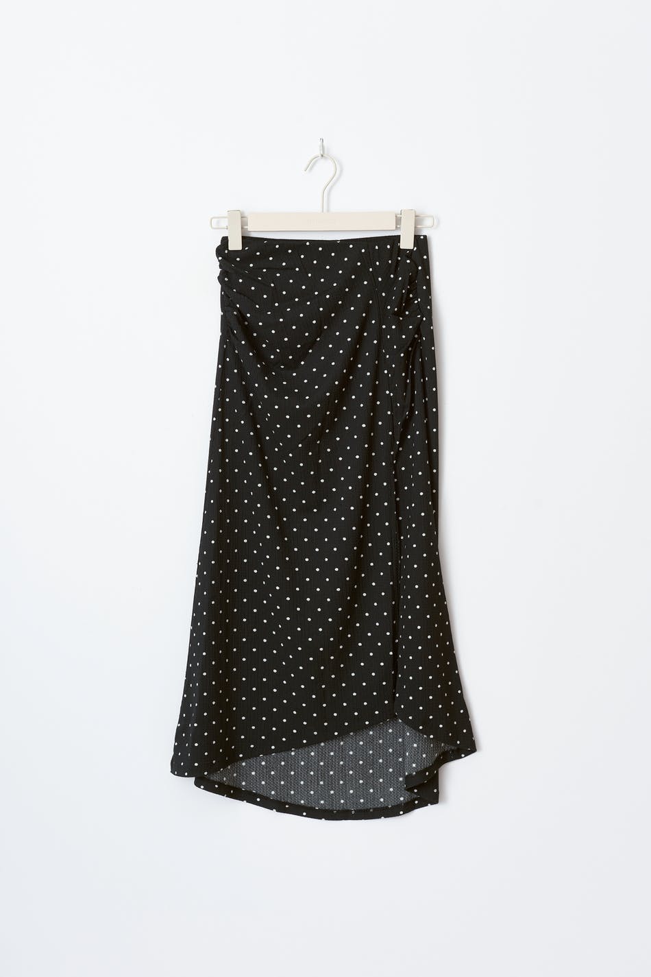 Ruched midi skirt - Black dot