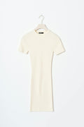 Short sleeve knit dress - Gardenia