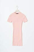 Short sleeve knit dress - Pale lilac