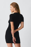 Short sleeve knit dress - Noir