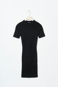 Short sleeve knit dress - Noir