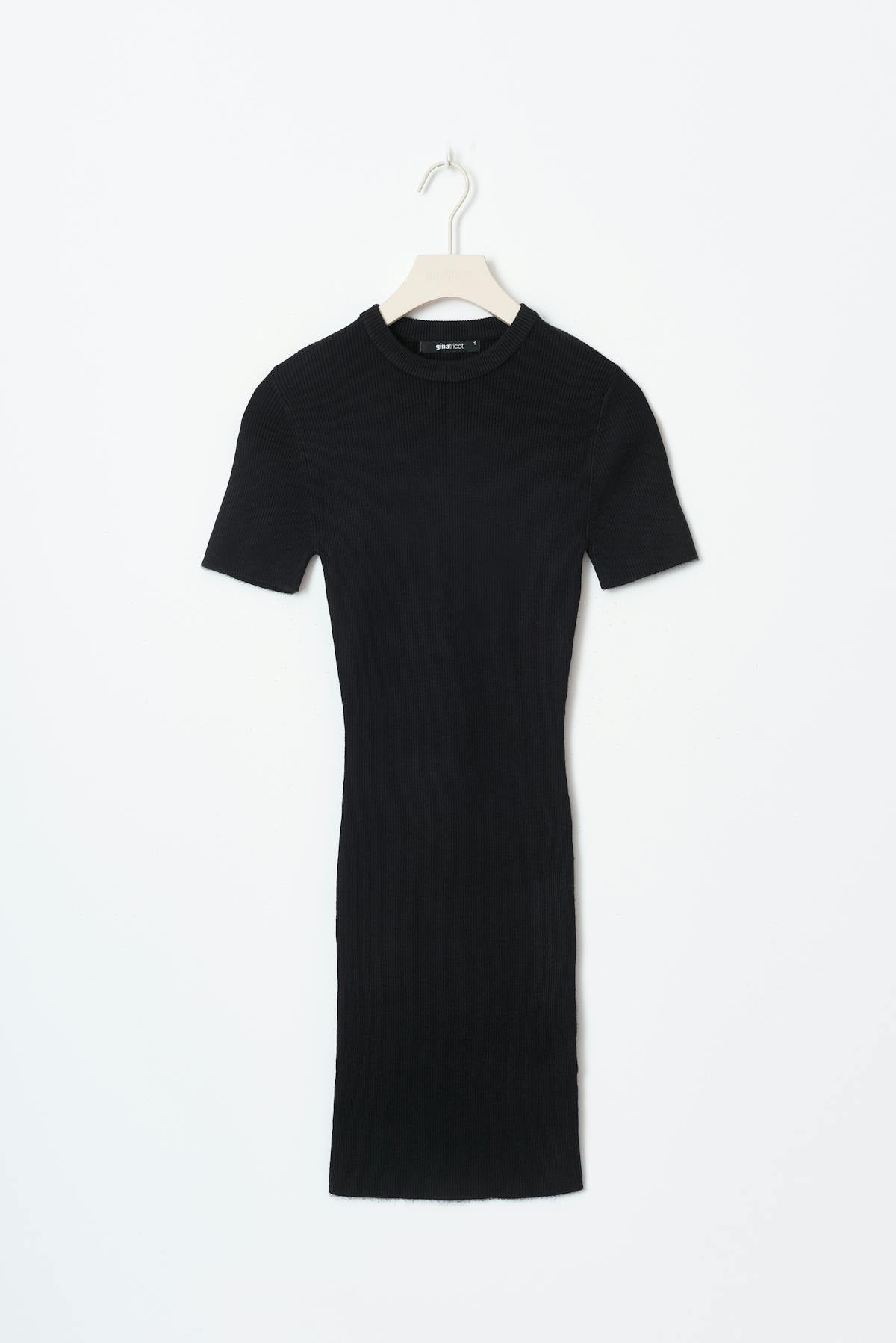 Short sleeve knit dress - Noir