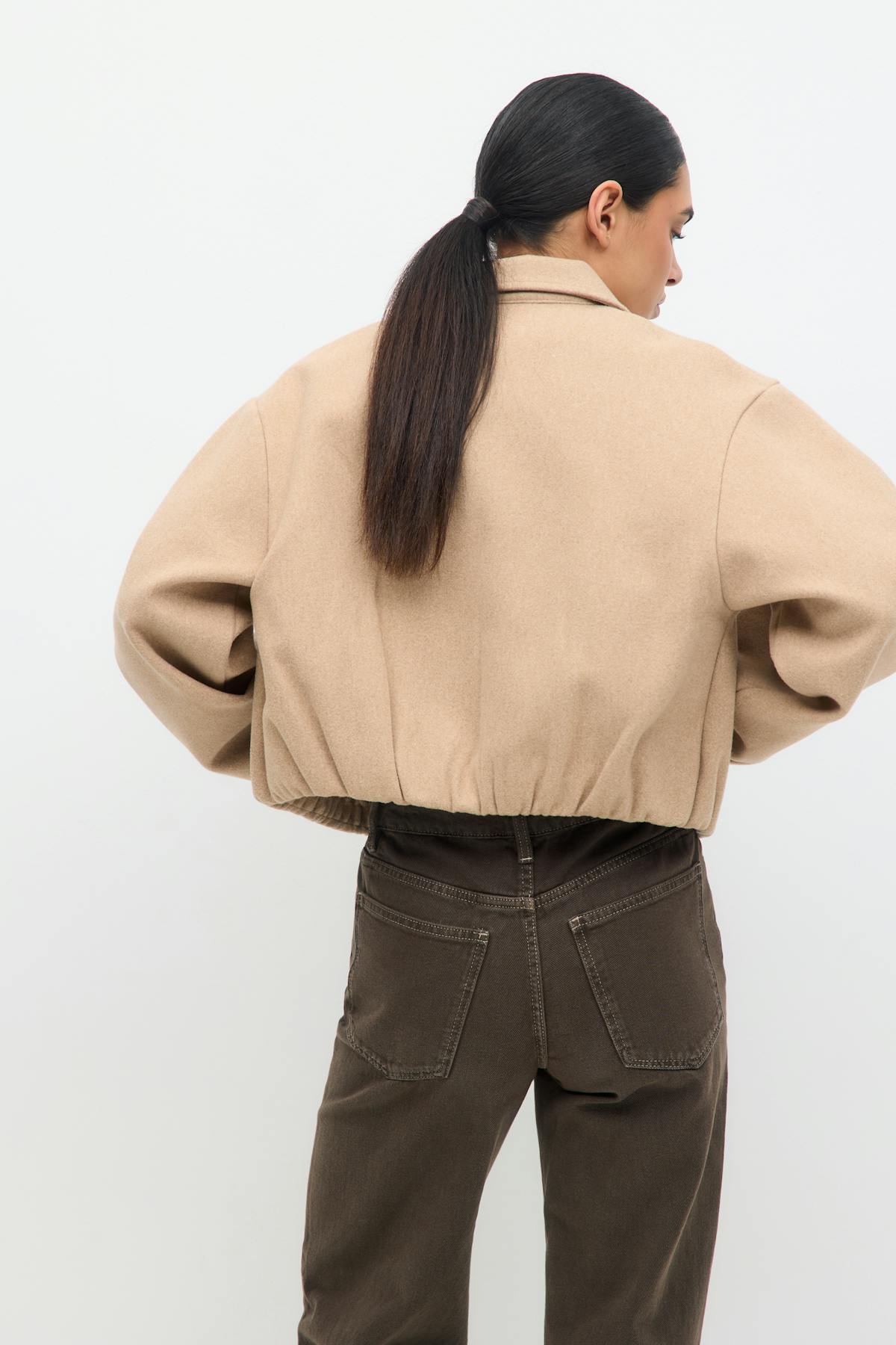 short felt jacket - Greymelange