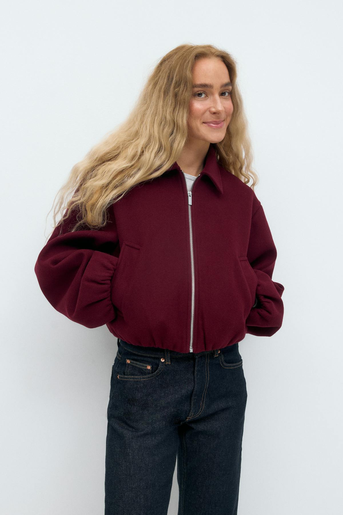 short felt jacket - Greymelange