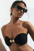 Shell bikini bandeau - Noir