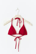 High shine bikini triangle top - Rouge