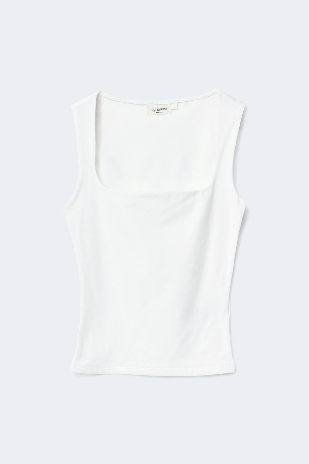Square neck tank top - Noir