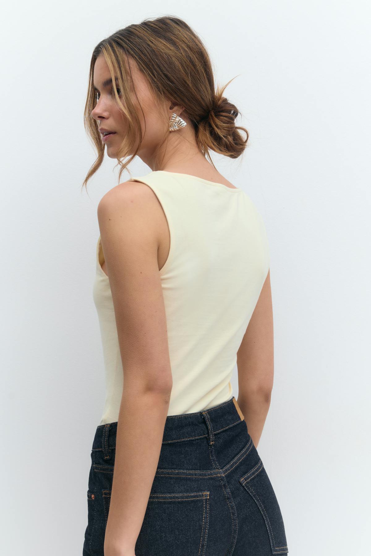 Square neck tank top - Shrinking violet
