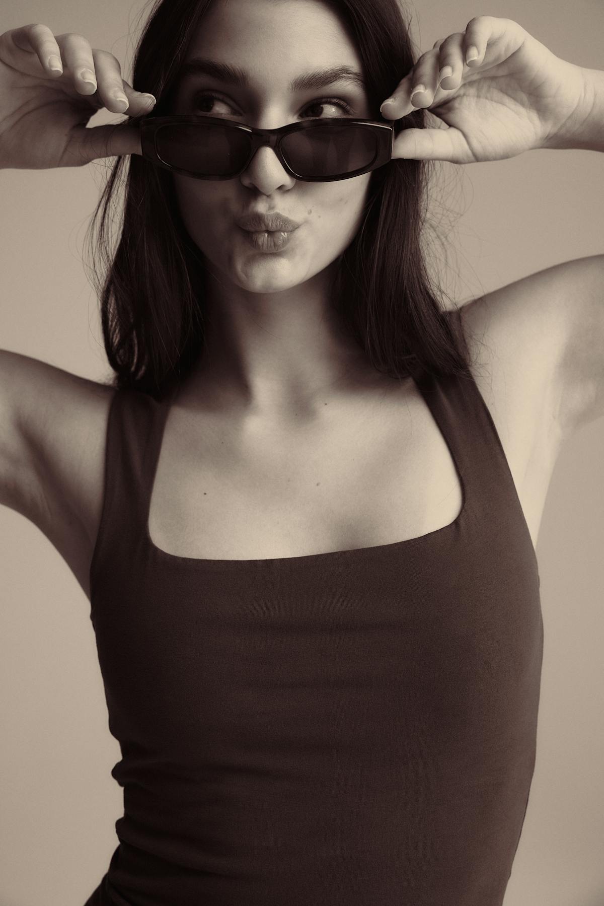 Square neck tank top - Nacreous clouds