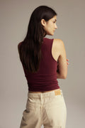 Square neck tank top - Hibiscus