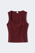 Square neck tank top - Hibiscus