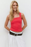 Square neck tank top - Blanc