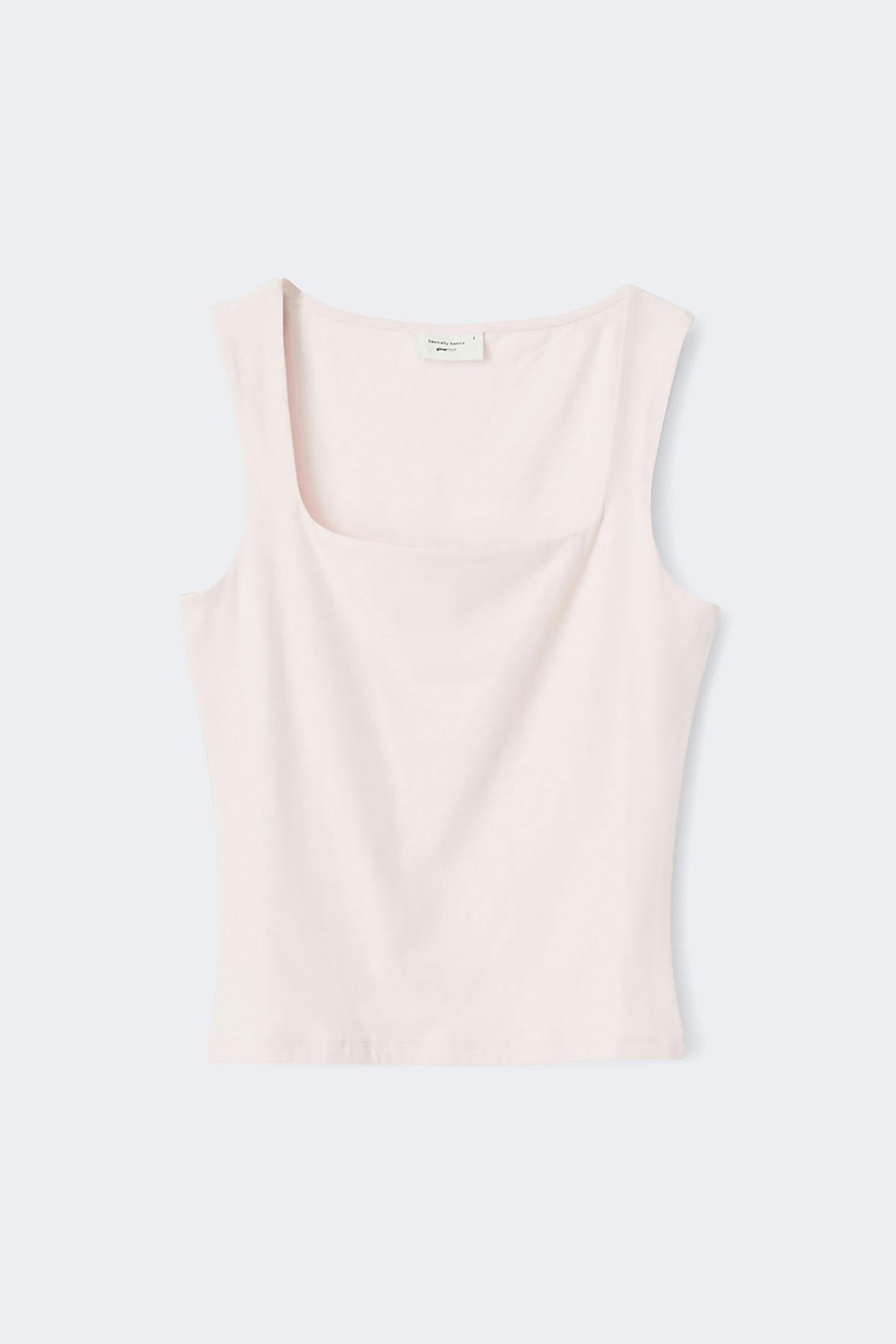 Square neck tank top - Blanc