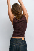 Square neck tank top - Hibiscus