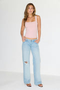 Square neck tank top - Violet ice