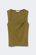 Square neck tank top - Fir green
