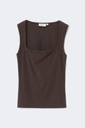 Square neck tank top - Lemon icing