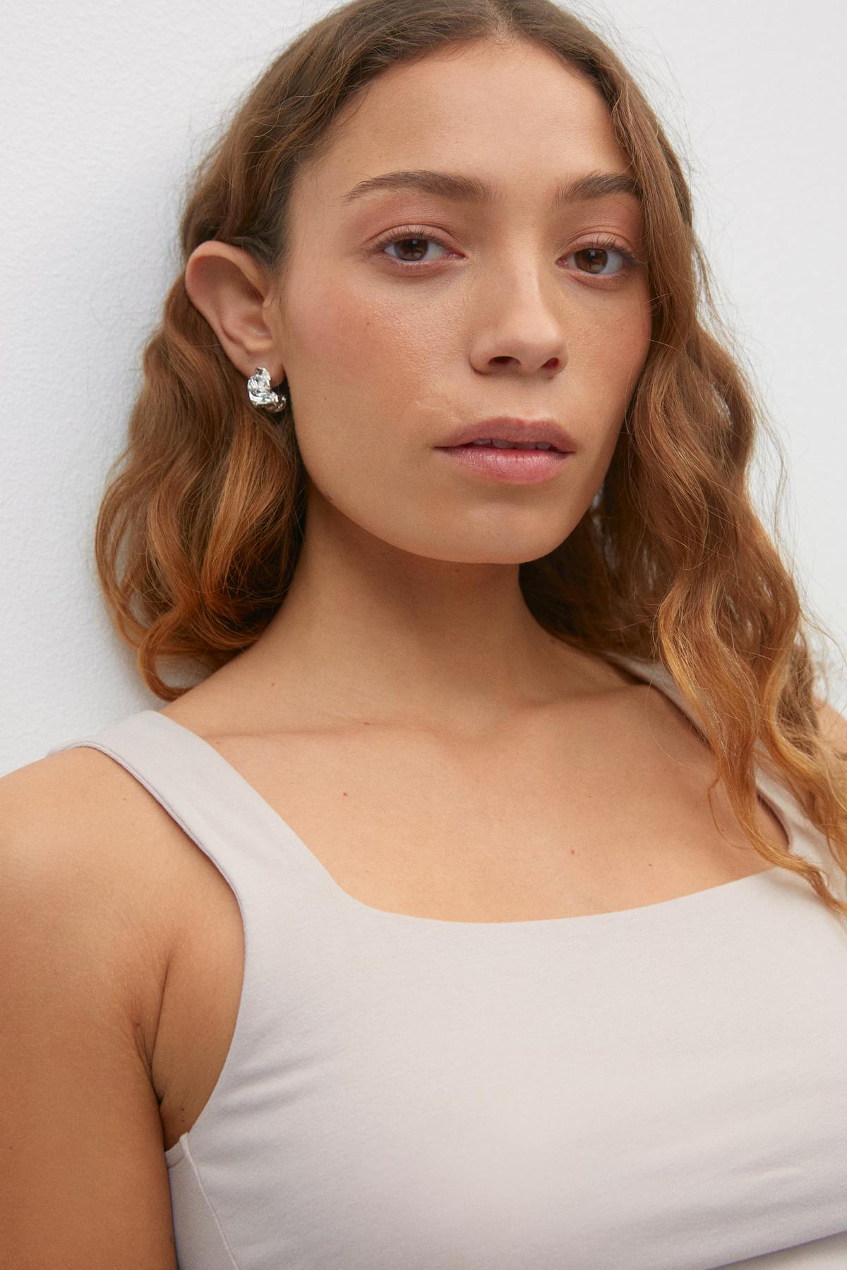 Square neck tank top - Blanc