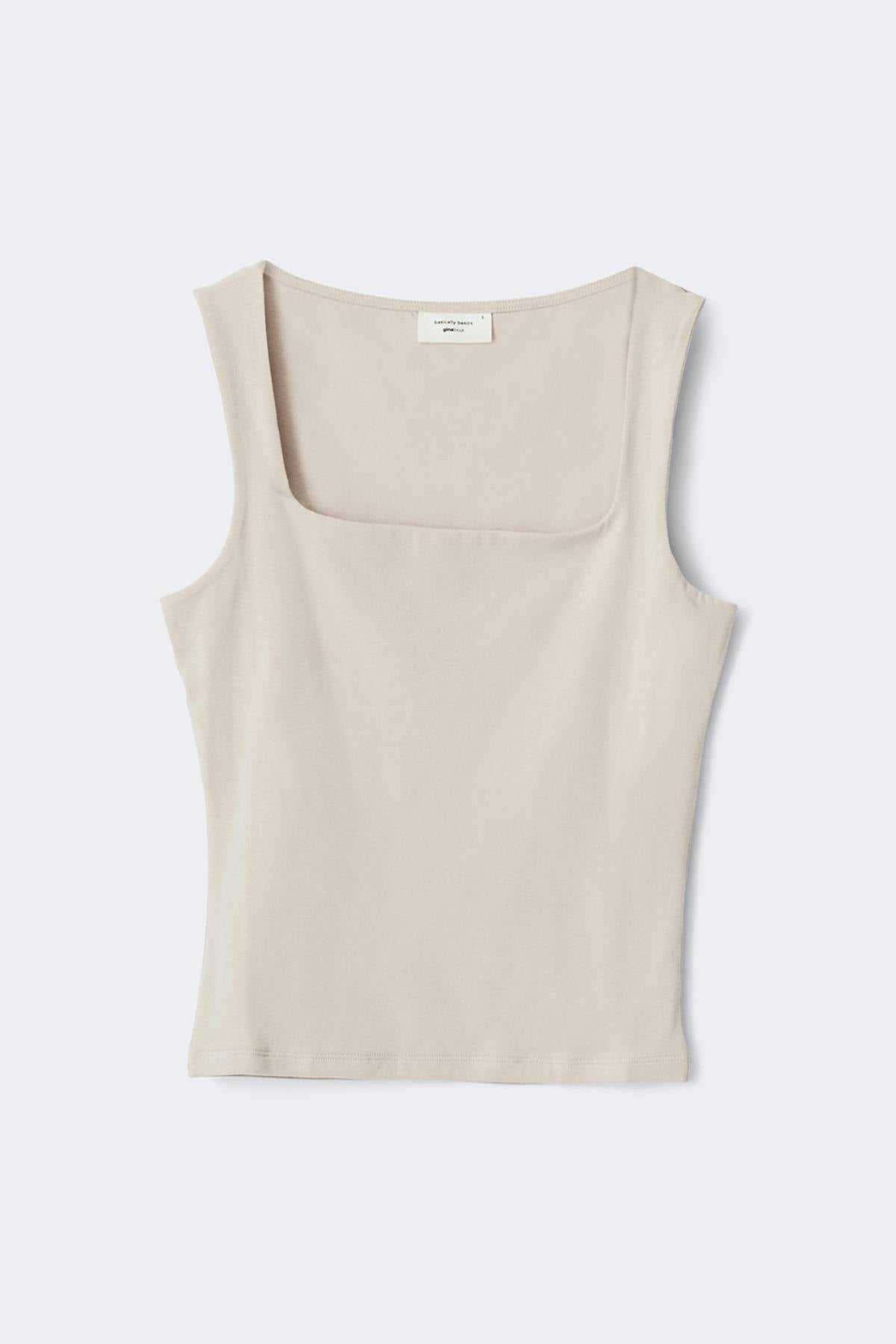 Square neck tank top - Blanc