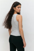 Square neck tank top - Grey melange