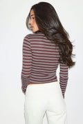 Tight fit long sleeve top - Pink stripe