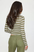 Tight fit long sleeve top - Pink stripe