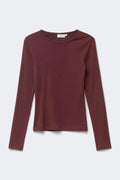 Tight fit long sleeve top - Decadent chocolate