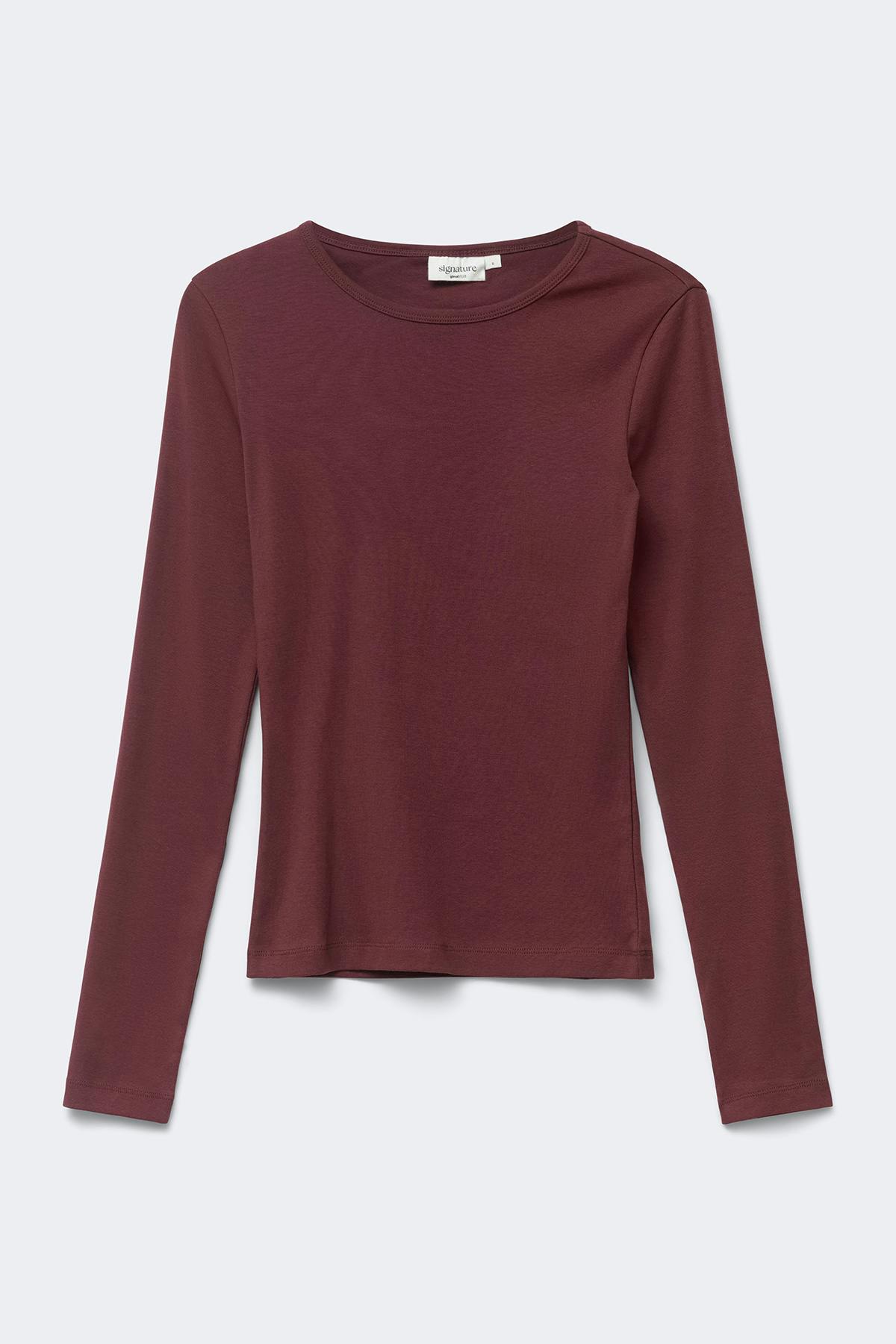 Tight fit long sleeve top - Decadent chocolate