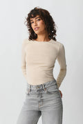 Basic long sleeve top - Oxford tan