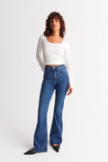 High bootcut jeans - Mid blue