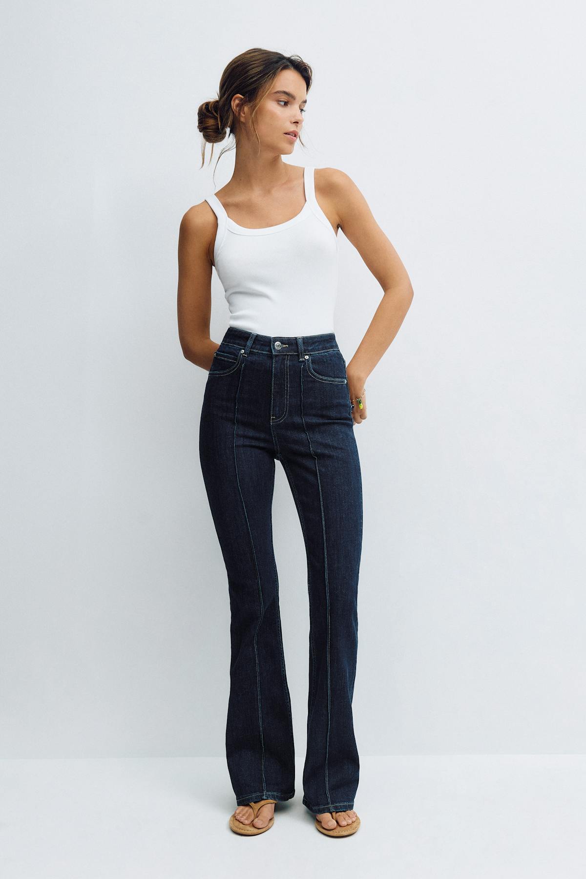 High bootcut jeans - Mid blue