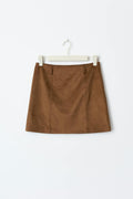 Faux mini suede skirt - Marron