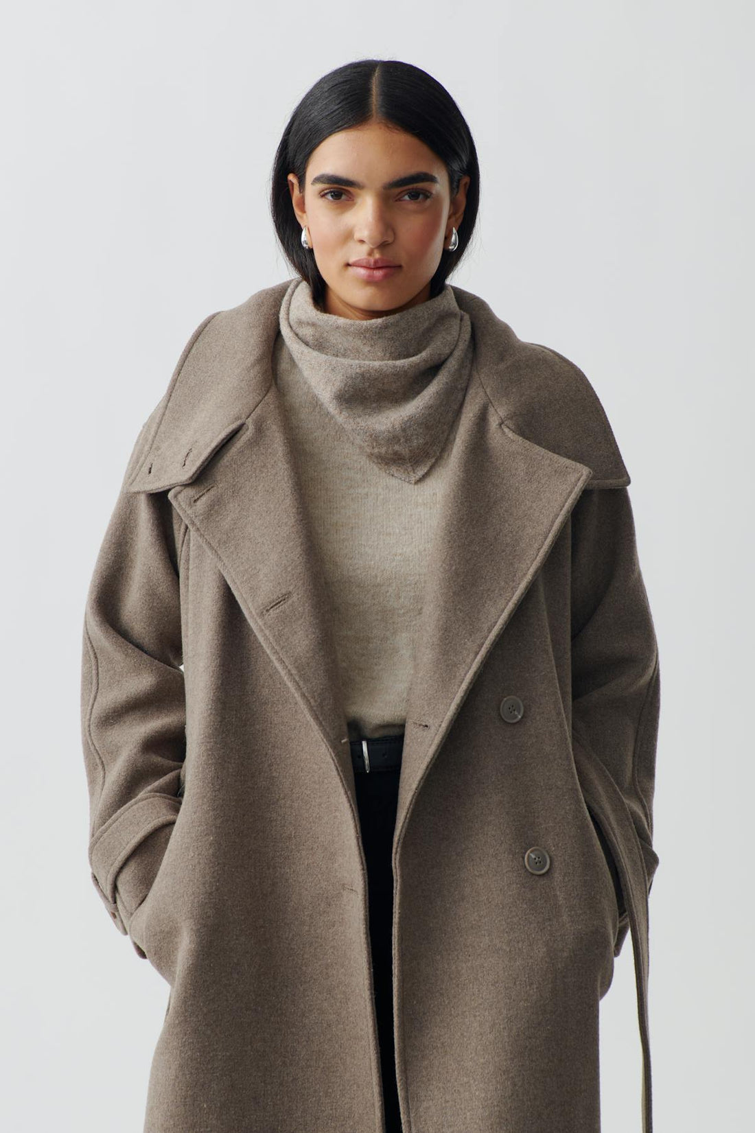 Small triangle scarf - Marron clair