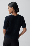 Knitted boucle cardigan - Bleu marine