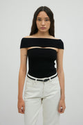 Off shoulder knit top - Noir