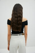 Off shoulder knit top - Noir