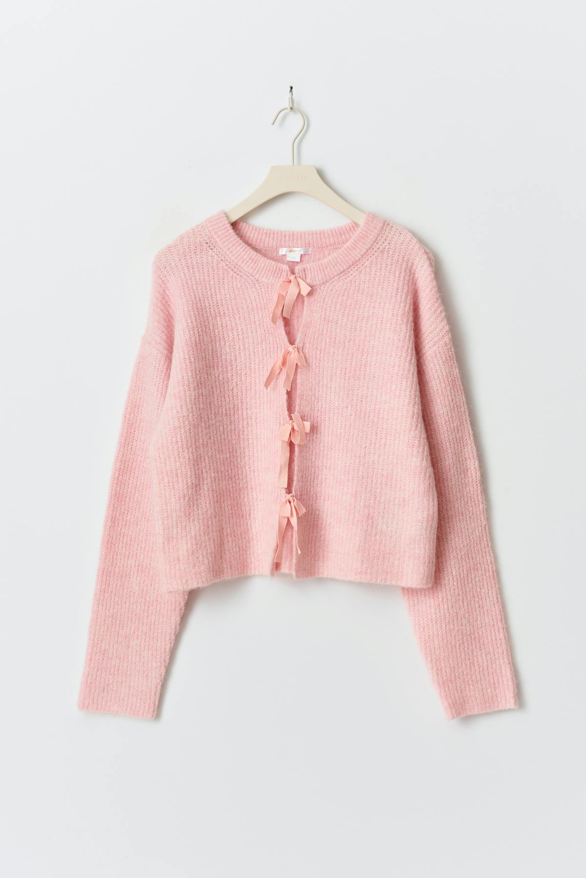 Y bow cardigan - Rose
